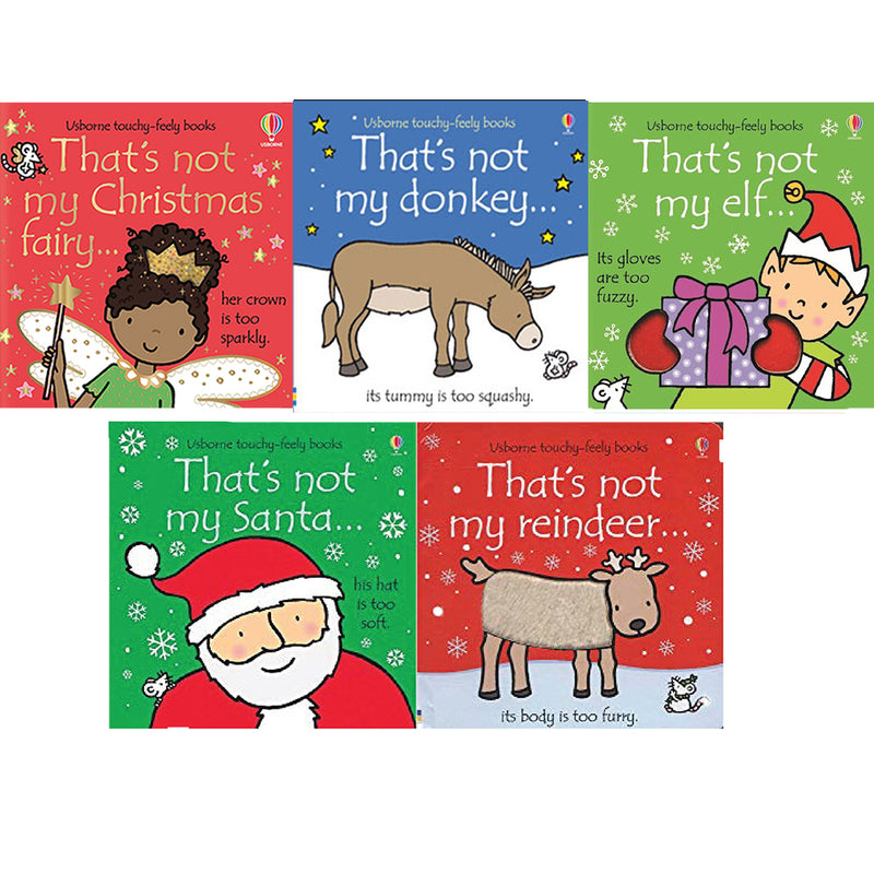 Usborne Thats Not My Christmas Series 5 Books Collection Set (Touchy-Feely Board Books) by Fiona Watt Inc That's Not My Christmas Fairy, Donkey, Elf, Santa & Reindeer