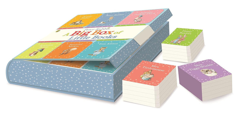 Peter Rabbit: A Big Box of Little Books By Beatrix Potter (Jeremy Fisher, Peter Rabbit, Jemina Puddle-Duck, Mrs.Tittlemouse, Mrs Tiggy-Winkle, Flopsy Bunnies, Benjamin Bunny, Squirrel Nutkin, Tom Kitten)