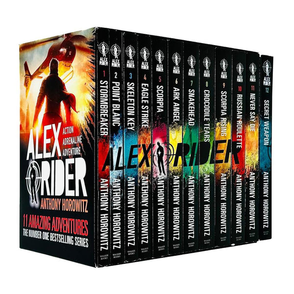Alex Rider 12-Book Collection by Anthony Horowitz – Action-Packed Spy Novels for Kids & Teens | Adventure, Mystery & Fiction Series in Paperback