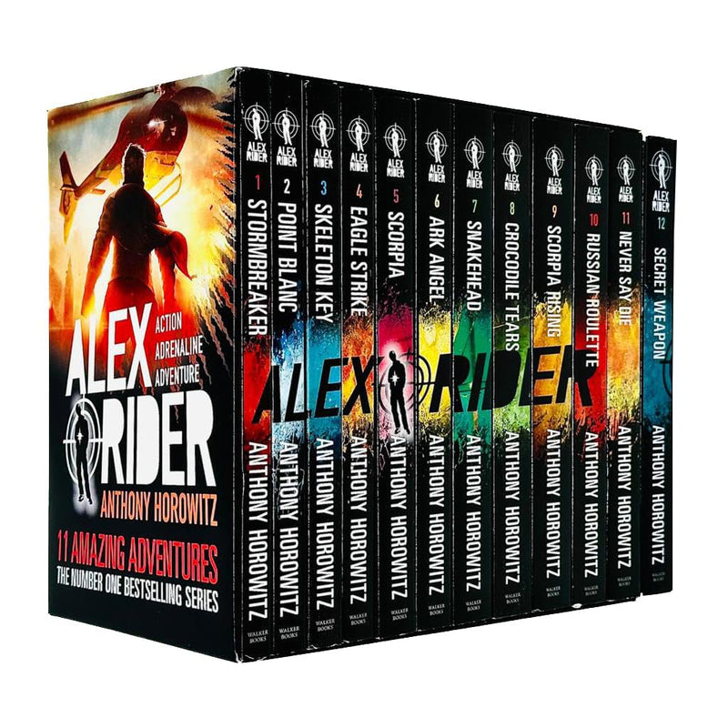 Alex Rider 12-Book Collection by Anthony Horowitz – Action-Packed Spy Novels for Kids & Teens | Adventure, Mystery & Fiction Series in Paperback