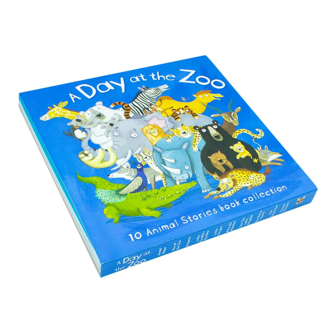 A Day at the Zoo– 10 Animal Stories Children's Picture Book Collection |Fun Illustrated Wildlife Adventures with Giraffe, Penguin, Meerkat & Alligator