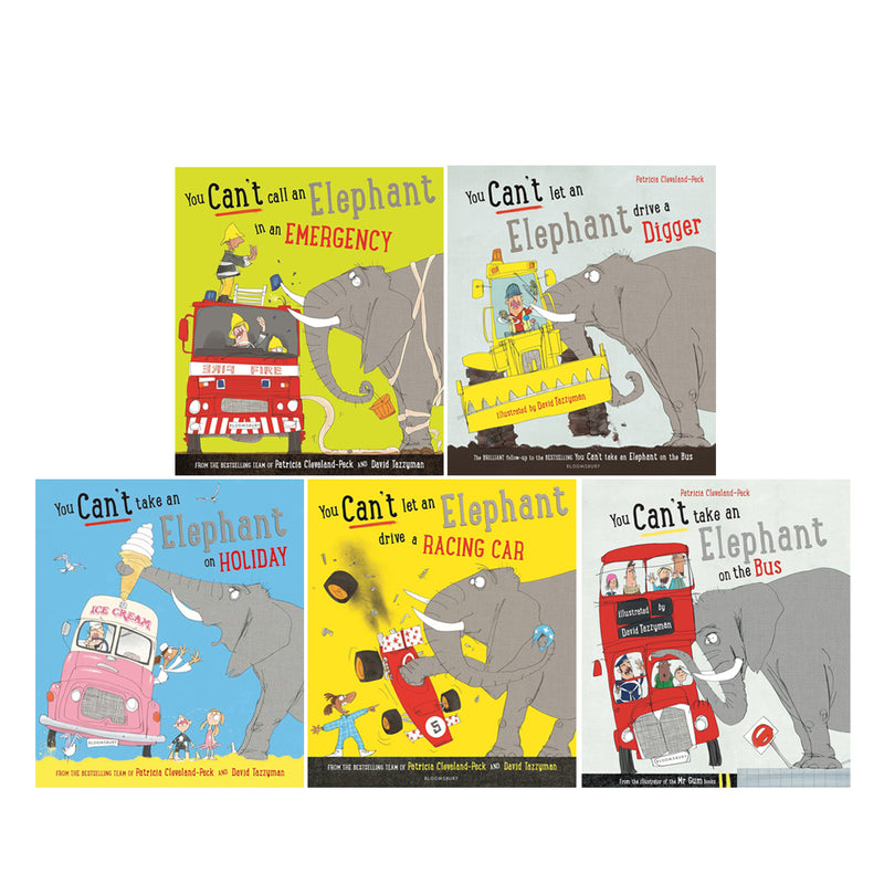 You Can’t Let an Elephant Series Collection 5 Books By Patricia Cleveland Peck (You Can't Call an Elephant in an Emergency, You Can't Let an Elephant Drive a Digger, You Can't Take an Elephant on Holiday)