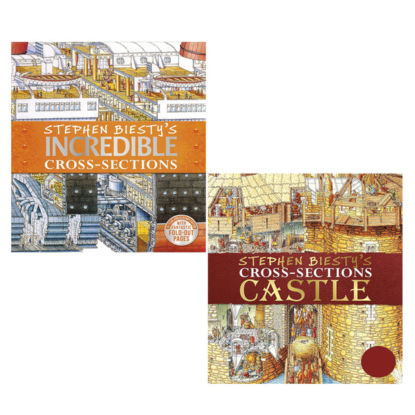 Stephen Biesty's Cross-Sections Collection 2 Book Set (Cross-Sections Castle & Incredible Cross-Sections)