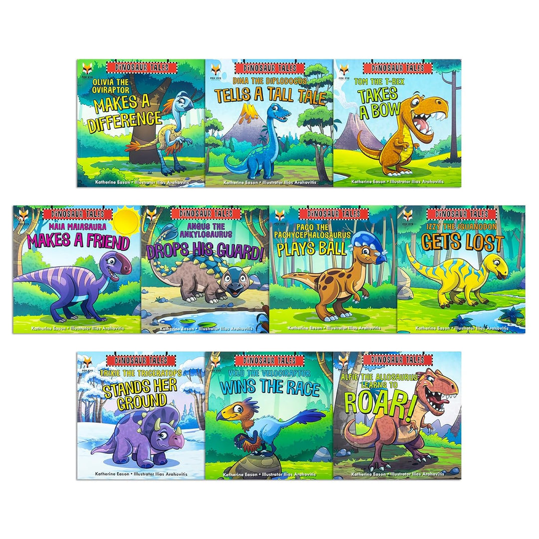 Dinosaur Tales 10 Picture Book Set – Fun, Educational, Colorful Kids’ Stories: Alfie, Olivia, Timmy & More – Learn, Roar, Adventure & Family Fun