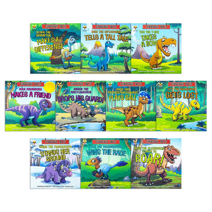 Dinosaur Tales 10 Picture Book Set – Fun, Educational, Colorful Kids’ Stories: Alfie, Olivia, Timmy & More – Learn, Roar, Adventure & Family Fun