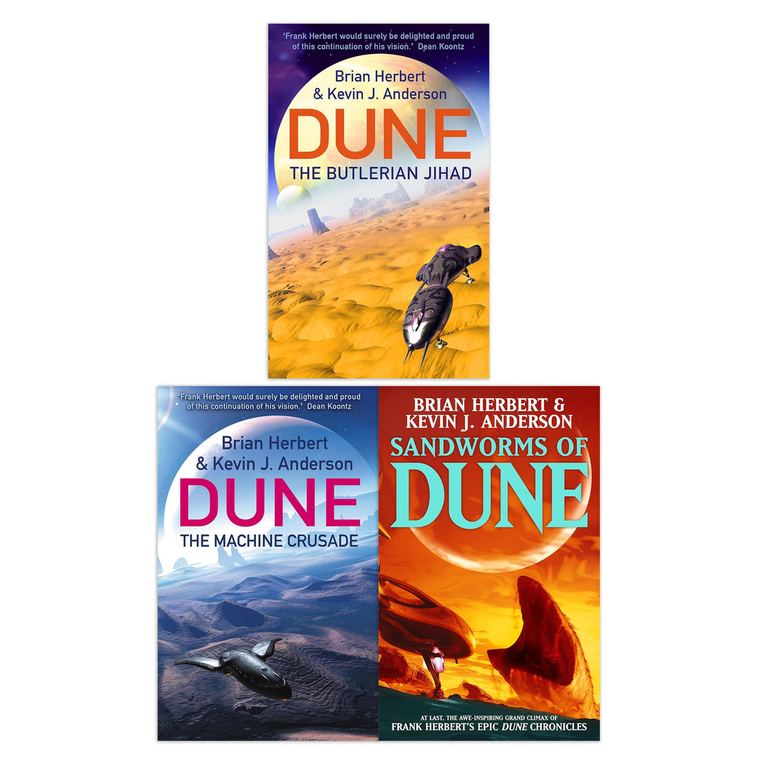 Legends of Dune Series 3-Book Set by Brian Herbert & Kevin J. Anderson, The Butlerian Jihad, The Machine Crusade, Sandworms of Dune