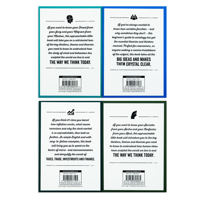 The Little Book of Philosophy, Sociology, Economics & Psychology| 4 Book Collection Set |Non-Fiction, Education, Learning, Insight & Critical Thinking