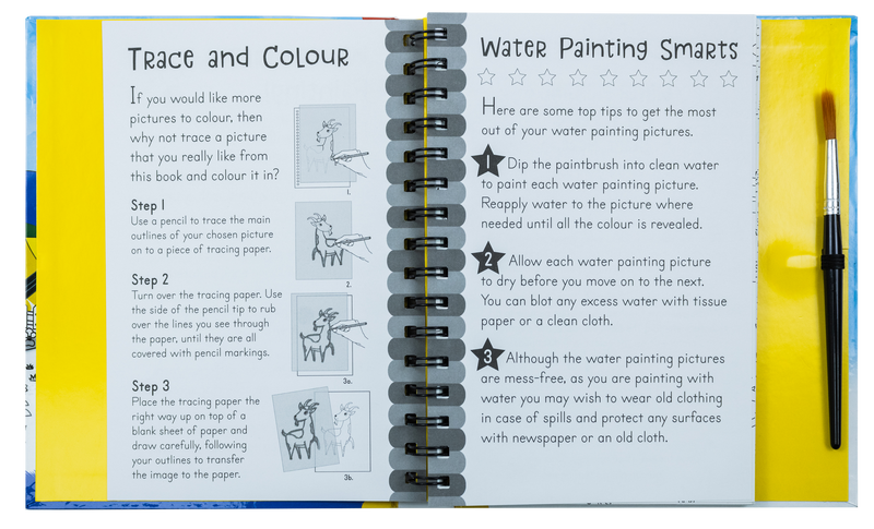 Magic Water Colouring Activity Collection 3 Book Set By Jenny Copper( Wheel & Steel Machines, Farm, Dinosaurs)