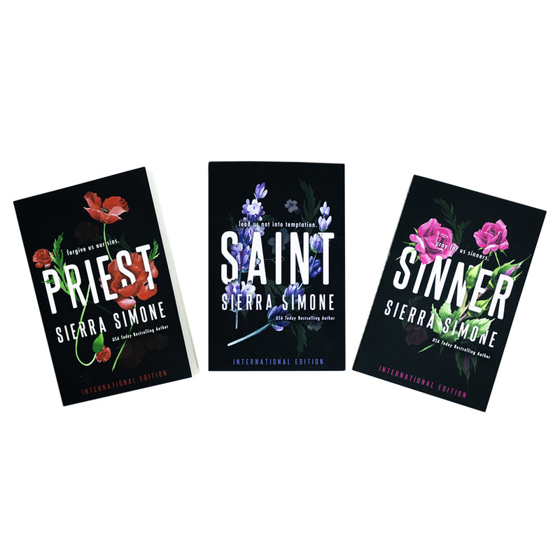 Sierra Simone Priest Trilogy – 3 Hardback Book Set | Steamy, Bestselling Romance Series for Adults: Priest, Sinner & Saint | Passion & Temptation