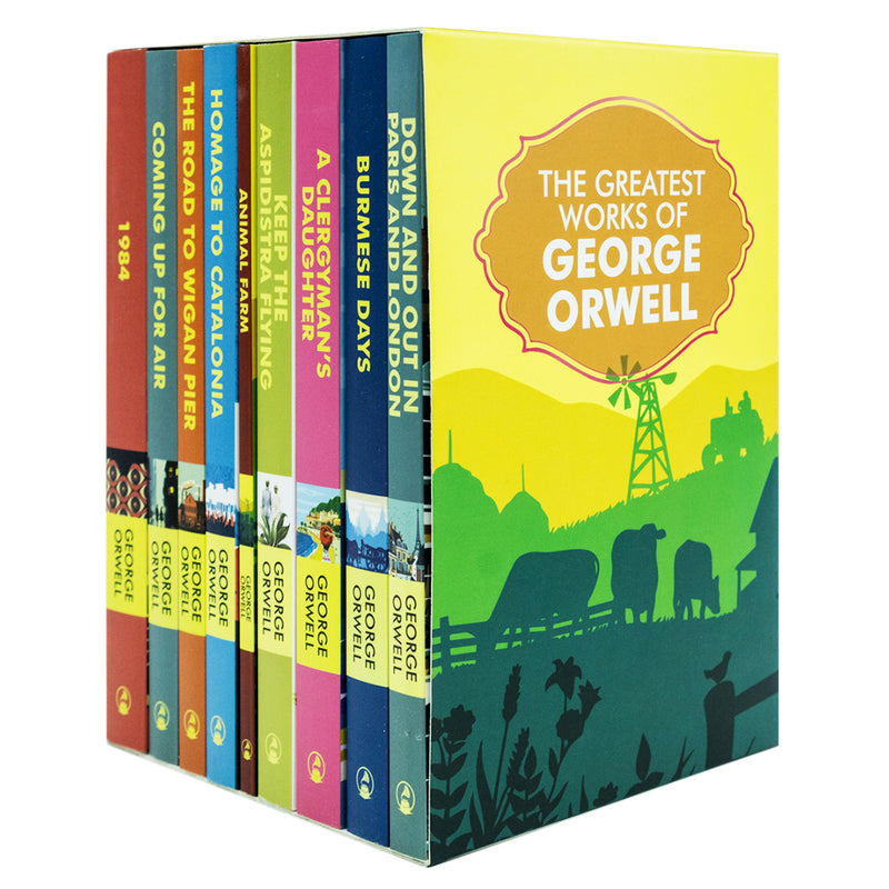 The Greatest Works of George Orwell 9 Books Set Collection Homage to Catalonia, Burmese Days, 1984 & More