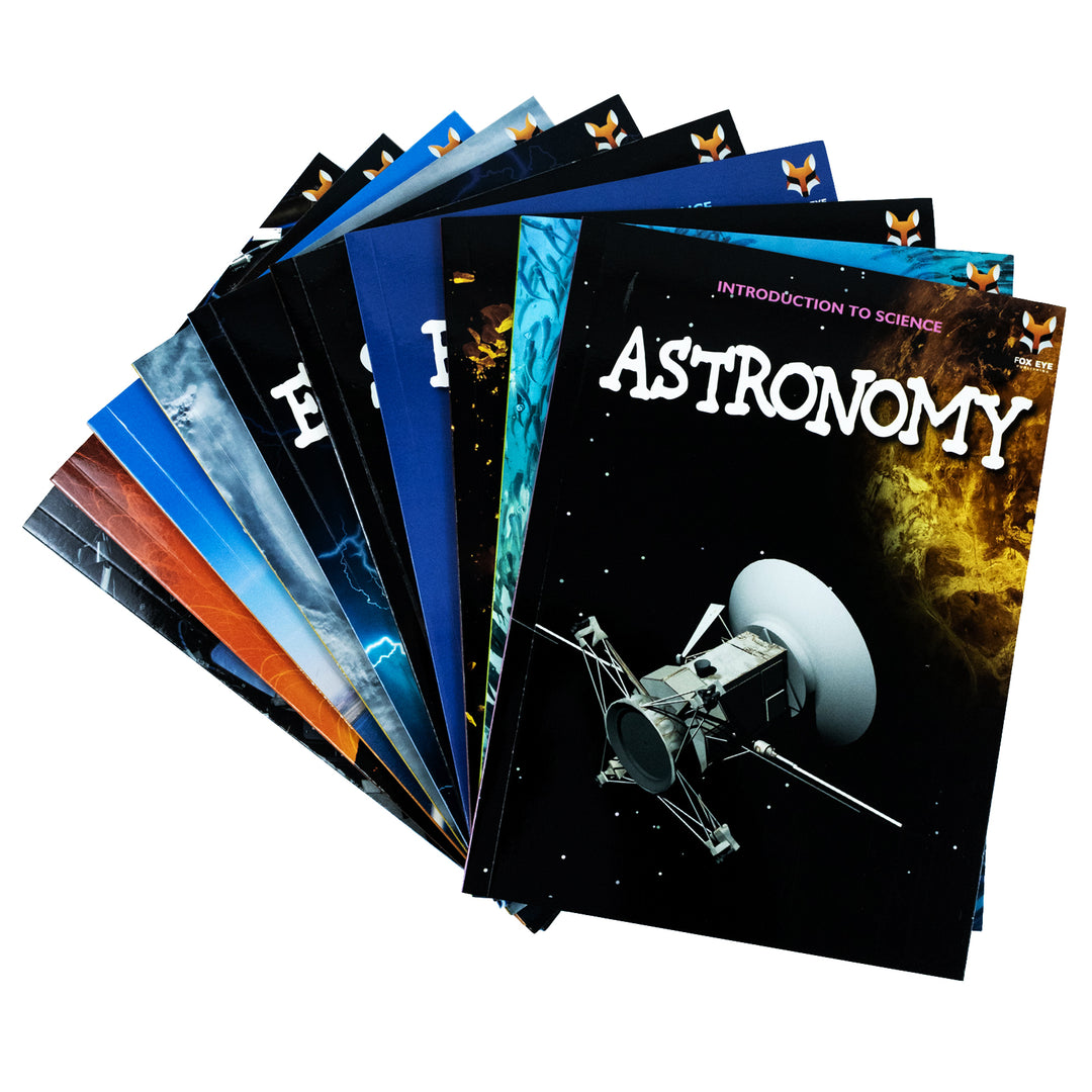 Children's Science Books | Beginner STEM 10 Book Set: Astronomy, Electricity, Food Chains, Forces, Heat, Storms, Sun, Moon & More (8+ years)