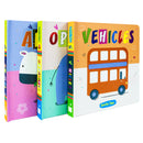 Sparkly Lift the Flaps Board book Collection 3 Book Set (Opposites, Vehicles, Animal Sounds)