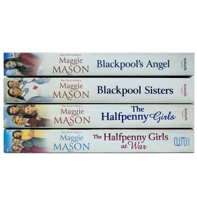 Maggie Mason Collection 4 Books Set (Blackpool's Angel, Blackpool Sisters, The Halfpenny Girls at War, The Halfpenny Girls)