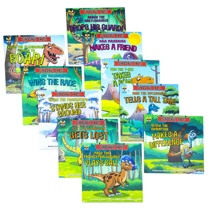 Dinosaur Tales 10 Picture Book Set – Fun, Educational, Colorful Kids’ Stories: Alfie, Olivia, Timmy & More – Learn, Roar, Adventure & Family Fun