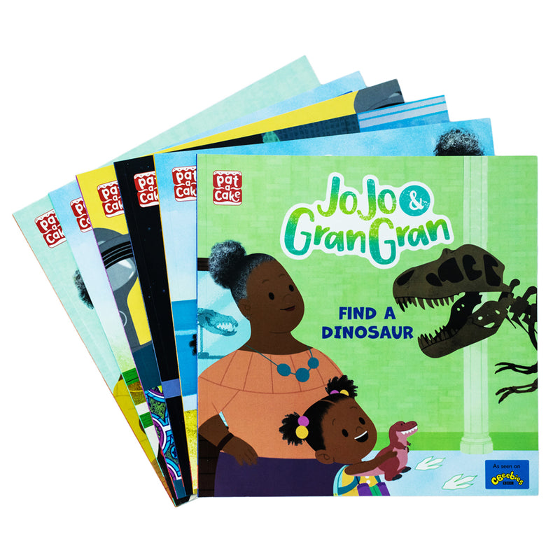 Jojo & Gran Gran Collection 6 Books Set By Pat-a-Cake ( Find a Dinosaur, Go to the Beach, See the Moon, Go to the Hairdresser, Visit the Farm, Cook Together)