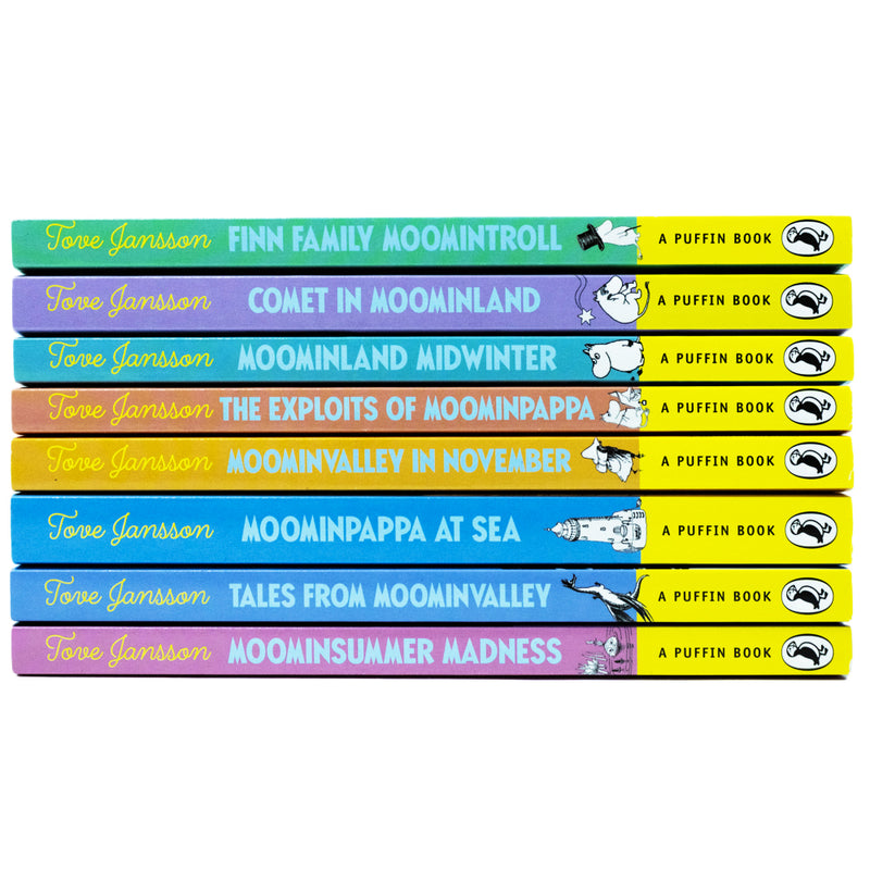 Tove Jansson Moomin Collection 8 Books Set (The Exploits of Moominpappa,Tales from Moominvalley,Moominvalley in November,Moominsummer Madness,Moominland Midwinter,Finn Family Moomintroll & More)