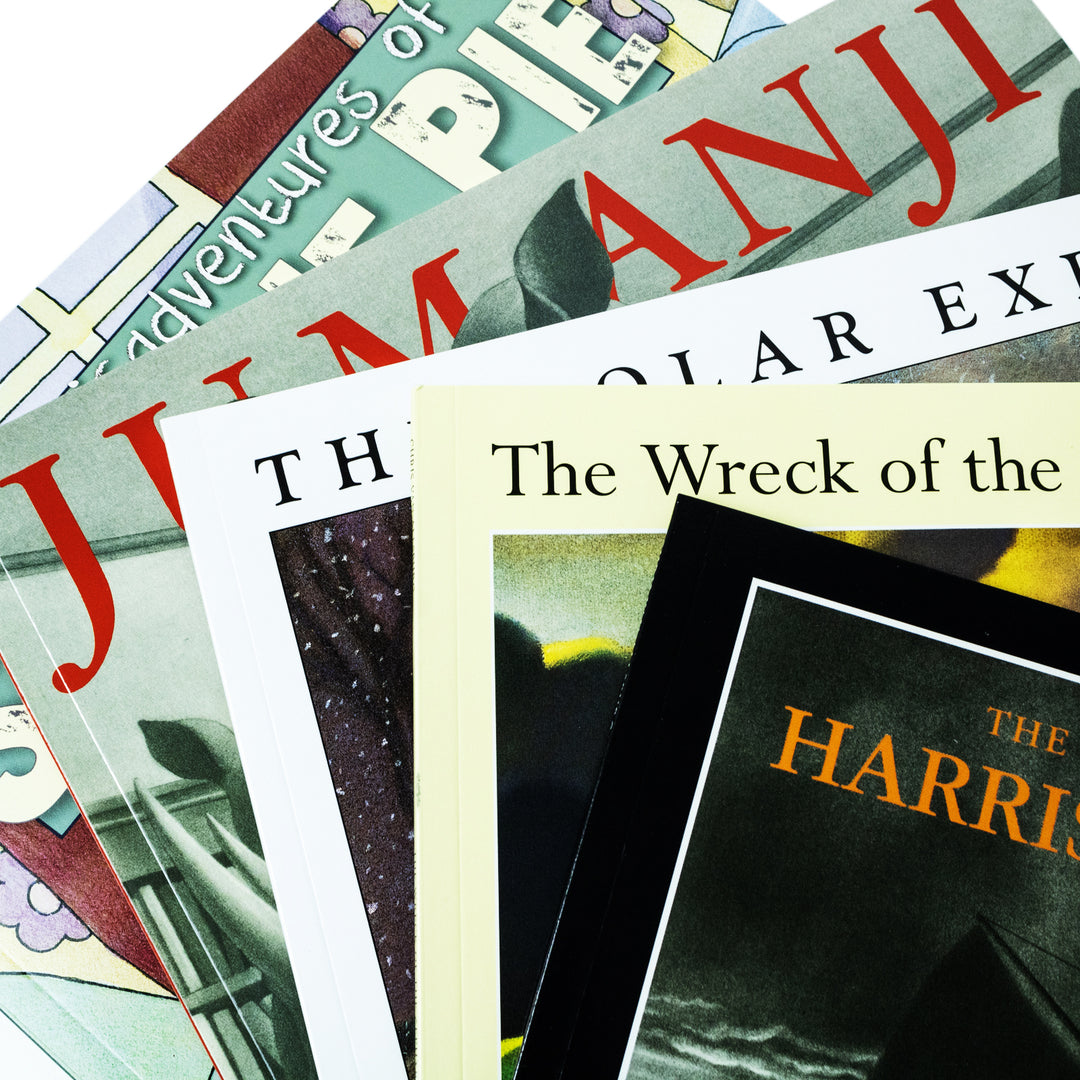 Chris Van Allsburg 5 Book Set: The Polar Express, Jumanji, Harris Burdick, Sweetie Pie, Zephyr – Classic Illustrated Fantasy Stories for Kids