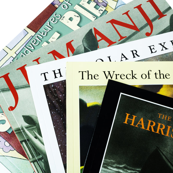 Chris Van Allsburg 5 Book Set: The Polar Express, Jumanji, Harris Burdick, Sweetie Pie, Zephyr – Classic Illustrated Fantasy Stories for Kids