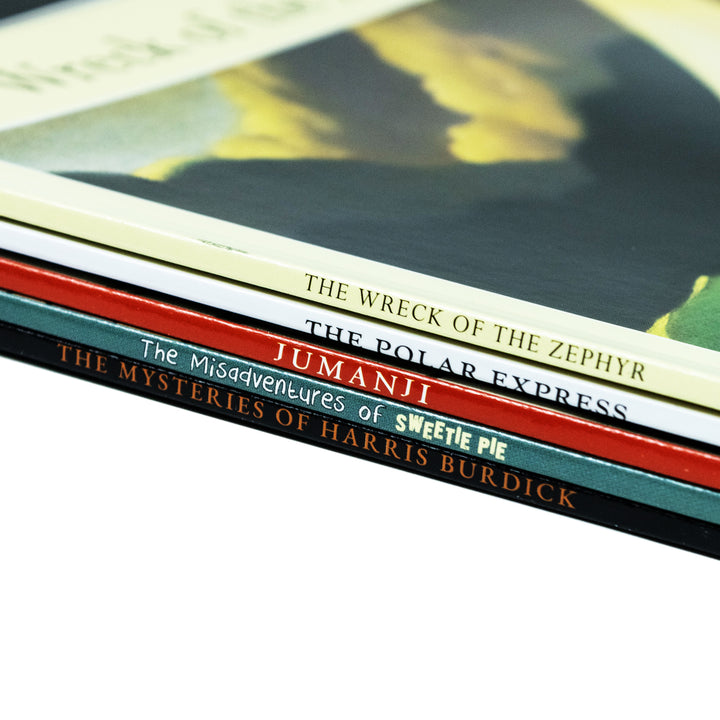 Chris Van Allsburg 5 Book Set: The Polar Express, Jumanji, Harris Burdick, Sweetie Pie, Zephyr – Classic Illustrated Fantasy Stories for Kids