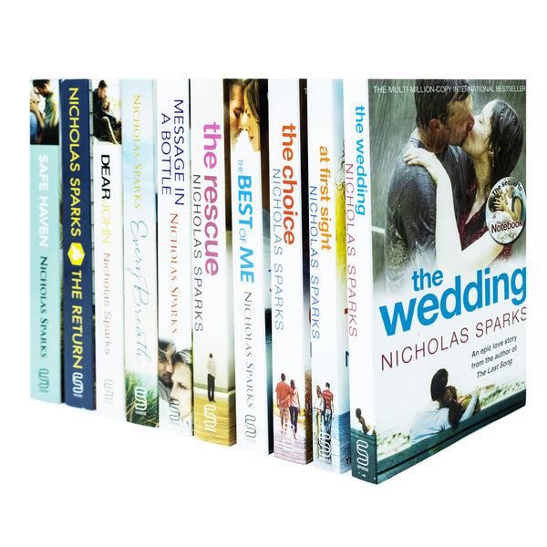 Nicholas Sparks 10 Books Set (Wedding,At First Sight,Choice,Best of Me,Rescue,Message in a Bottle,Every Breath,Dear John,Return,Safe Haven)