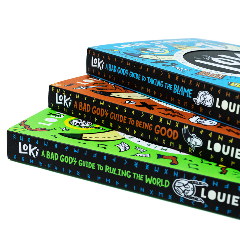 Loki: A Bad Gods Guide Series By Louie Stowell 3 Books Collection Set (Loki: A Bad Gods Guide to Being Good, Loki: A Bad Gods Guide to Taking the Blame, Loki: A Bad Gods Guide to Ruling the World)