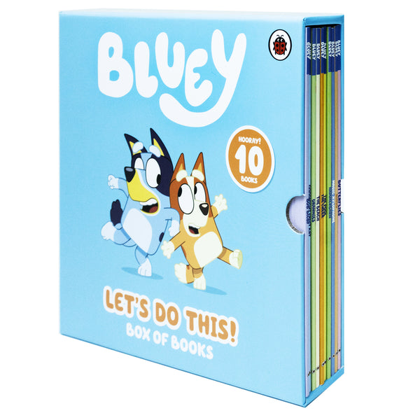 Bluey lets Do This! 10 Picture Books Story Collection Box Set (The Beach, Goodnight Fruit Bat, Butterflies, Bingo, Magic Xylophone, Hammerbarn, The Pool, The Creek, Grannies & Bob Bilby