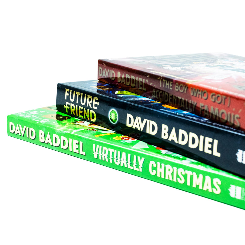 David Baddiel 3-Book Collection Set | The Boy Who Got Accidentally Famous, Future Friend, Virtually Christmas | Funny Kids Stories & Imaginative Fun