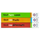 First 100 series 3 Books by Roger Priddy (Trucks, Dinosaurs & First Farm Words) Children Collection Box Set