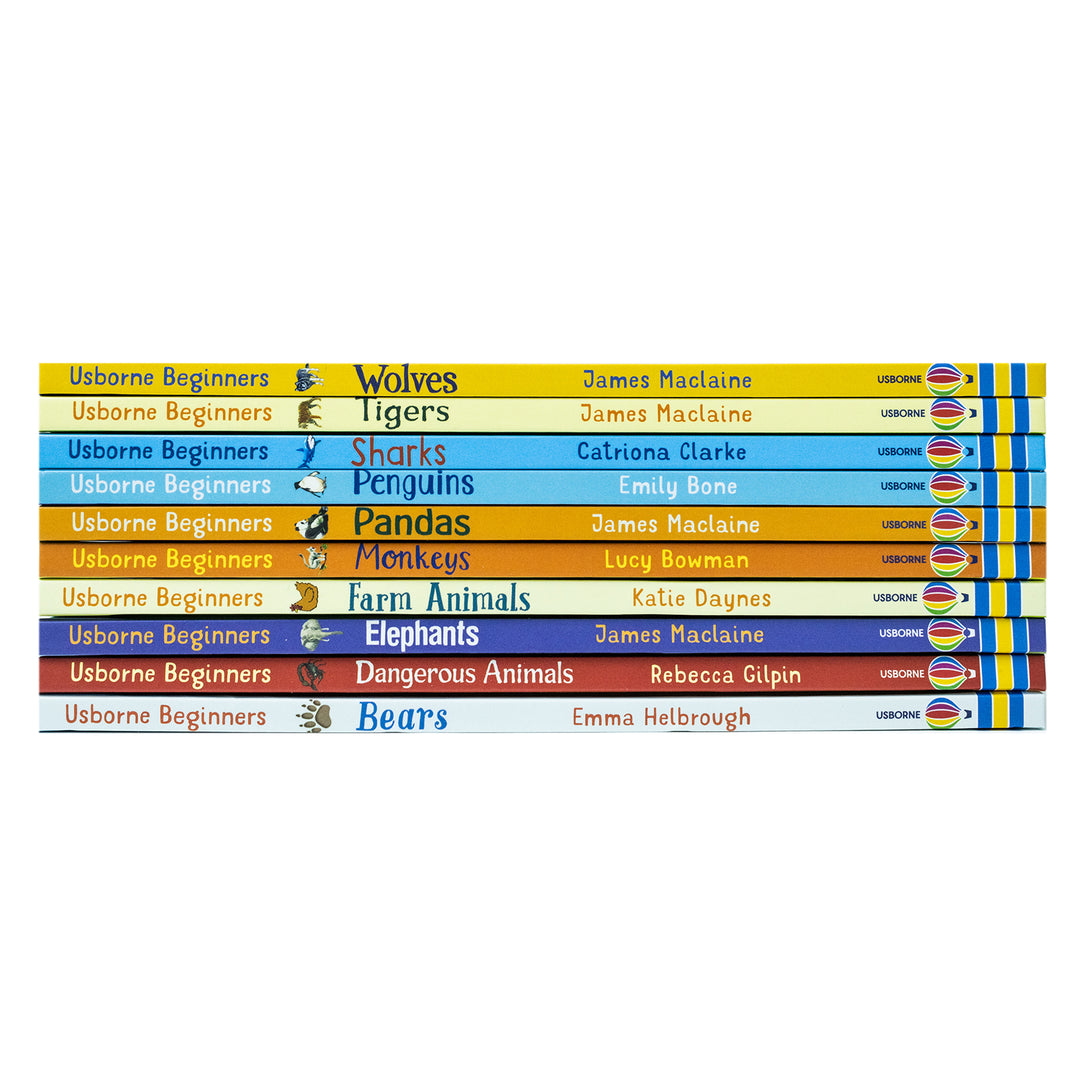 Usborne Beginners Animals Collection 10 Books Box Set – Educational Kids Book Set on Wildlife & Nature (Bears, Sharks, Tigers, Penguins, Wolves &More)
