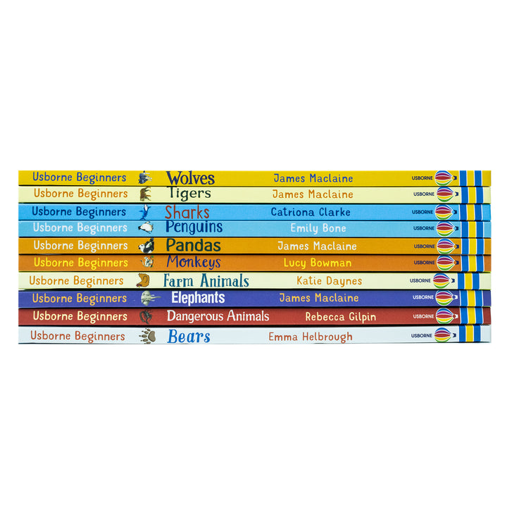 Usborne Beginners Animals Collection 10 Books Box Set – Educational Kids Book Set on Wildlife & Nature (Bears, Sharks, Tigers, Penguins, Wolves &More)