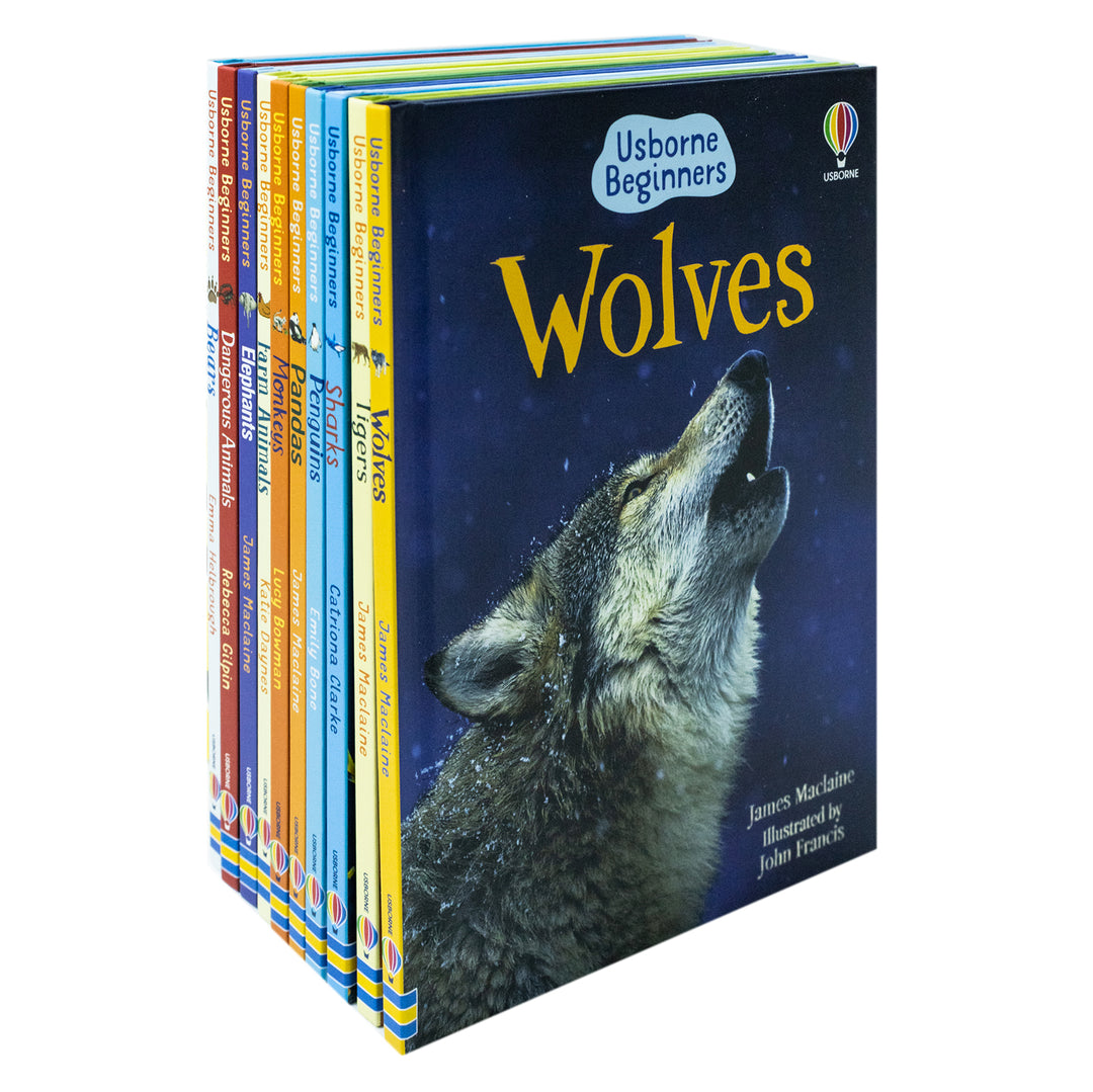 Usborne Beginners Animals Collection 10 Books Box Set – Educational Kids Book Set on Wildlife & Nature (Bears, Sharks, Tigers, Penguins, Wolves &More)
