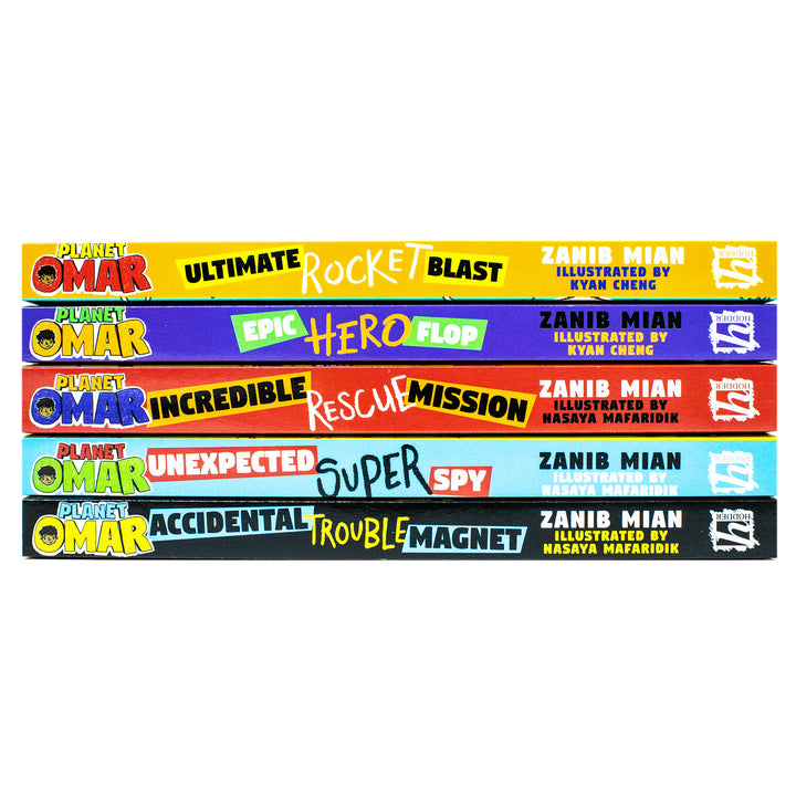 Planet Omar 5 Books Box Set By Zanib Mian(Rocket Blast,Hero Flop,Rescue Mission,Super Spy,Trouble Magnet)