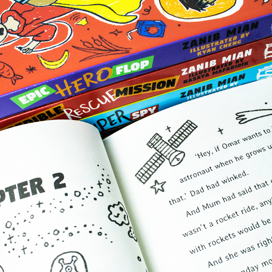 Planet Omar 5 Books Box Set By Zanib Mian(Rocket Blast,Hero Flop,Rescue Mission,Super Spy,Trouble Magnet)
