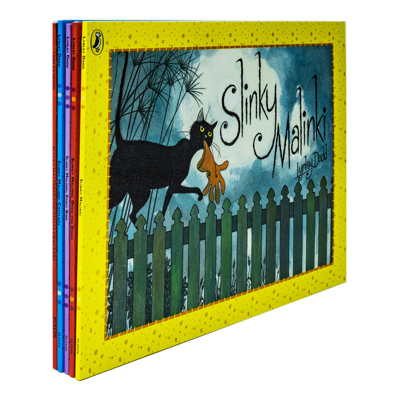 Lynley Dodd 5 Paperback Book Collection | Slinky Malinki, Hairy Maclary & Friends | Funny Illustrated Picture Books for Kids, Bedtime & Read Aloud