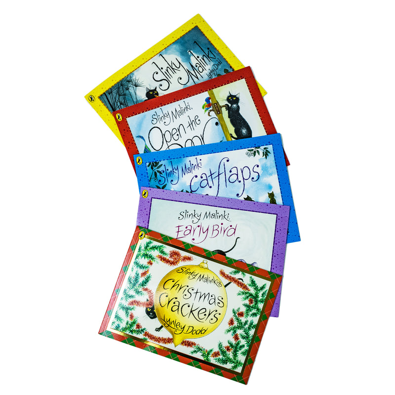 Lynley Dodd 5 Paperback Book Collection | Slinky Malinki, Hairy Maclary & Friends | Funny Illustrated Picture Books for Kids, Bedtime & Read Aloud