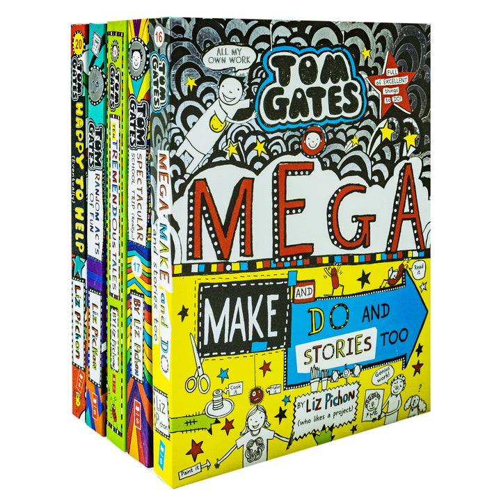 Tom Gates Series 16–20 Collection – 5 Books Set by Liz Pichon | Funny Children's Fiction for Kids, Full of Humor, School Adventures & Creativity