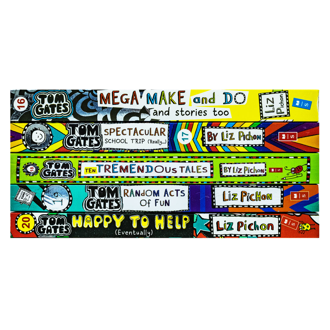 Tom Gates Series 16–20 Collection – 5 Books Set by Liz Pichon | Funny Children's Fiction for Kids, Full of Humor, School Adventures & Creativity