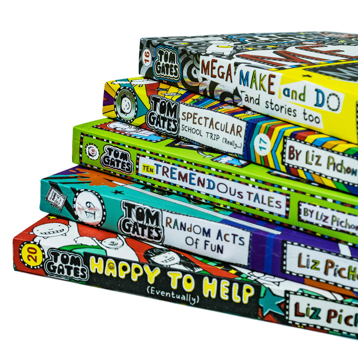 Tom Gates Series 16–20 Collection – 5 Books Set by Liz Pichon | Funny Children's Fiction for Kids, Full of Humor, School Adventures & Creativity