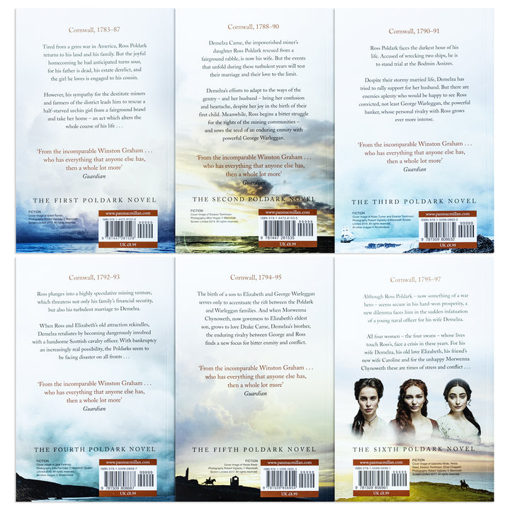 Poldark 6 Books Collection Set (1-6) by Winston Graham – Historical Fiction, Family Saga, Romance & Adventure | Classic British Drama Set in Cornwall