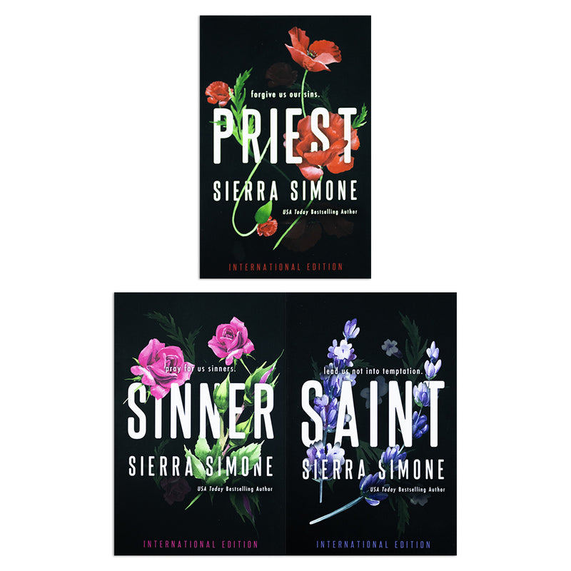 Sierra Simone Priest Trilogy – 3 Hardback Book Set | Steamy, Bestselling Romance Series for Adults: Priest, Sinner & Saint | Passion & Temptation
