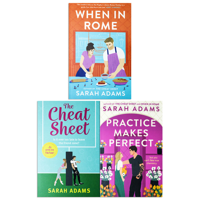 Sarah Adams Collection– 3 paperback Book Set (The Cheat Sheet, When in Rome, Practice Makes Perfect) | Bestselling Contemporary Romance & Love Stories