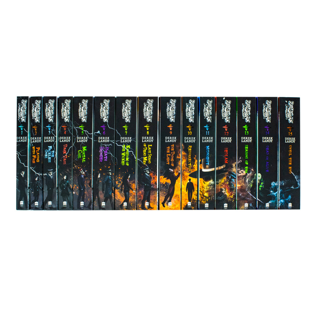 Skulduggery Pleasant Series 15 Books Collection Set By Derek Landy(Skulduggery Pleasant, Playing with Fire, Mortal Coil, Dark Days, The Faceless Ones & More!)