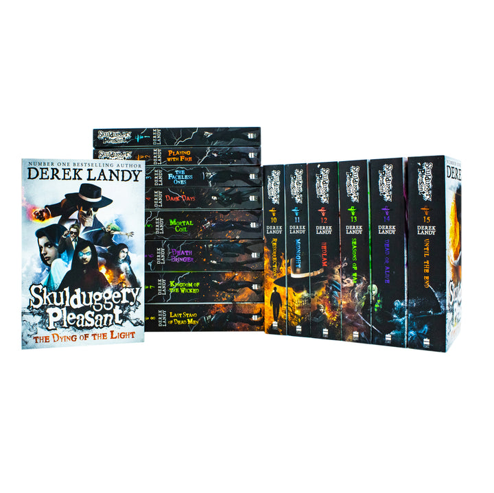 Skulduggery Pleasant Series 15 Books Collection Set By Derek Landy(Skulduggery Pleasant, Playing with Fire, Mortal Coil, Dark Days, The Faceless Ones & More!)
