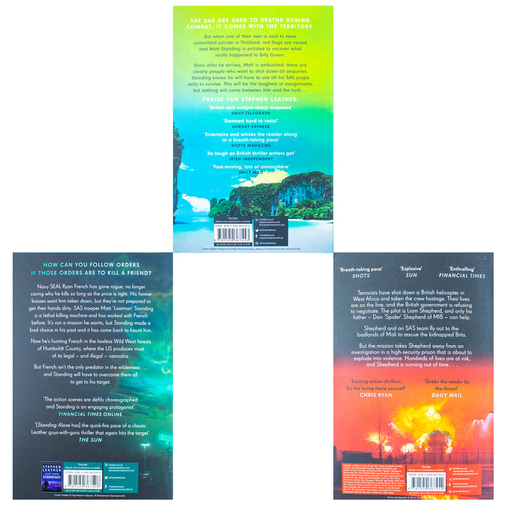 Stephen Leather – 3 Book Thriller Collection Set (Clean Kill, Still Standing, Standing Alone) | Action, Suspense, Mystery Fiction Novels