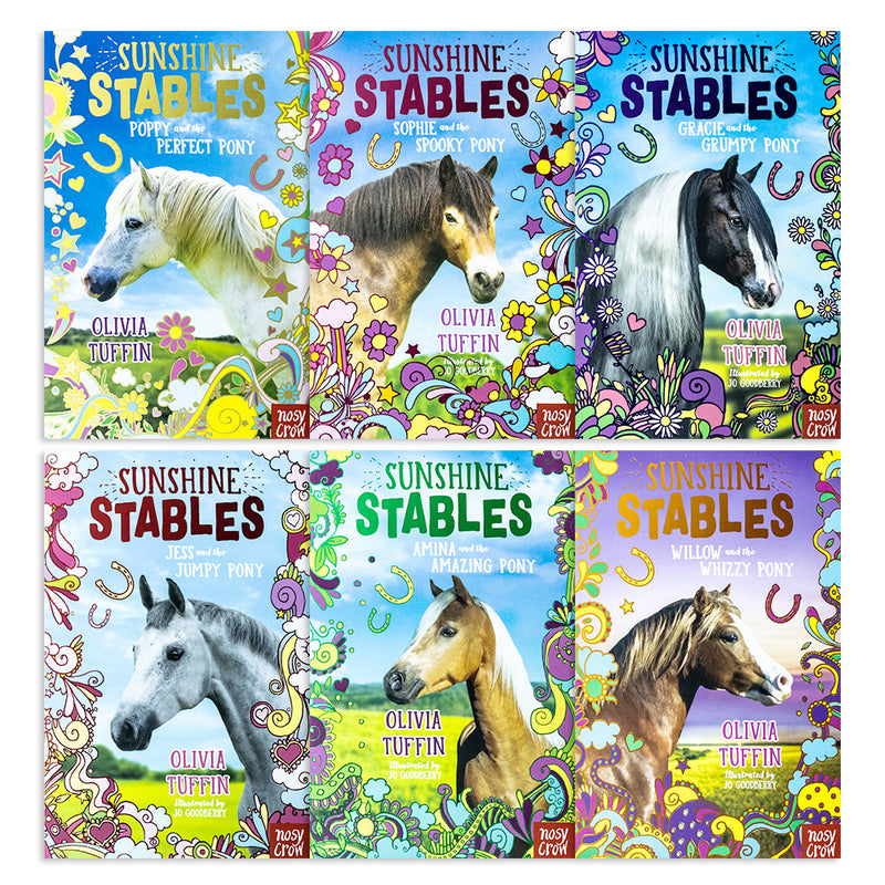 Sunshine Stables Series 6 Book Set By Olivia Tuffin (Poppy and the Perfect Pony, Sophie and the Spooky Pony, Gracie and the Grumpy Pony, Jess and the Jumpy Pony, Amina and the Amazing Pony & Willow and the Whizzy Pony)