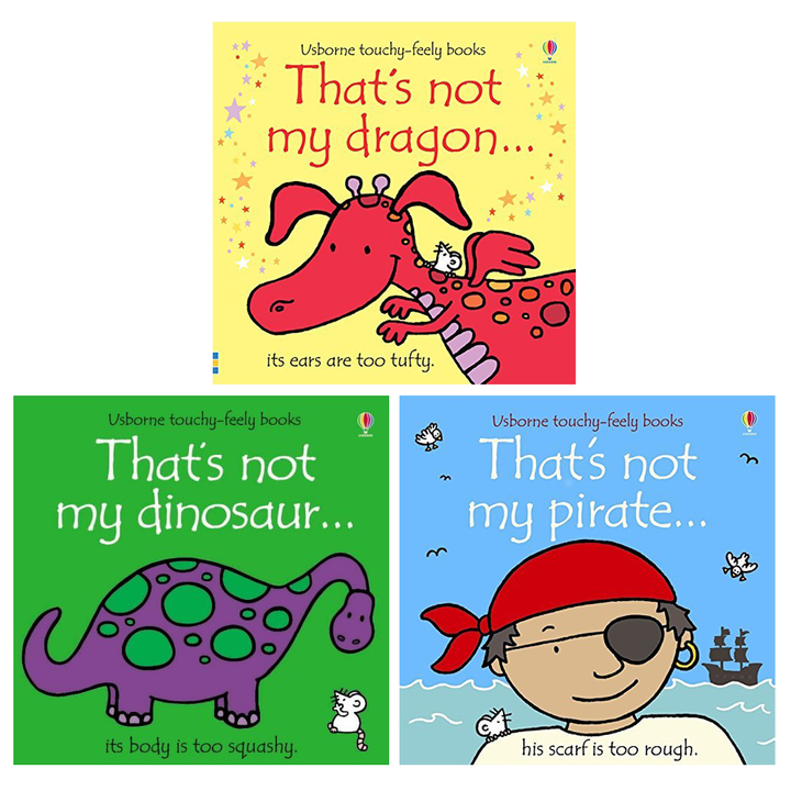 That's Not My Touchy-Feely 3 Books Collection Set by Fiona Watt | Pirate, Dinosaur & Dragon | Usborne Touchy-Feely Board Books