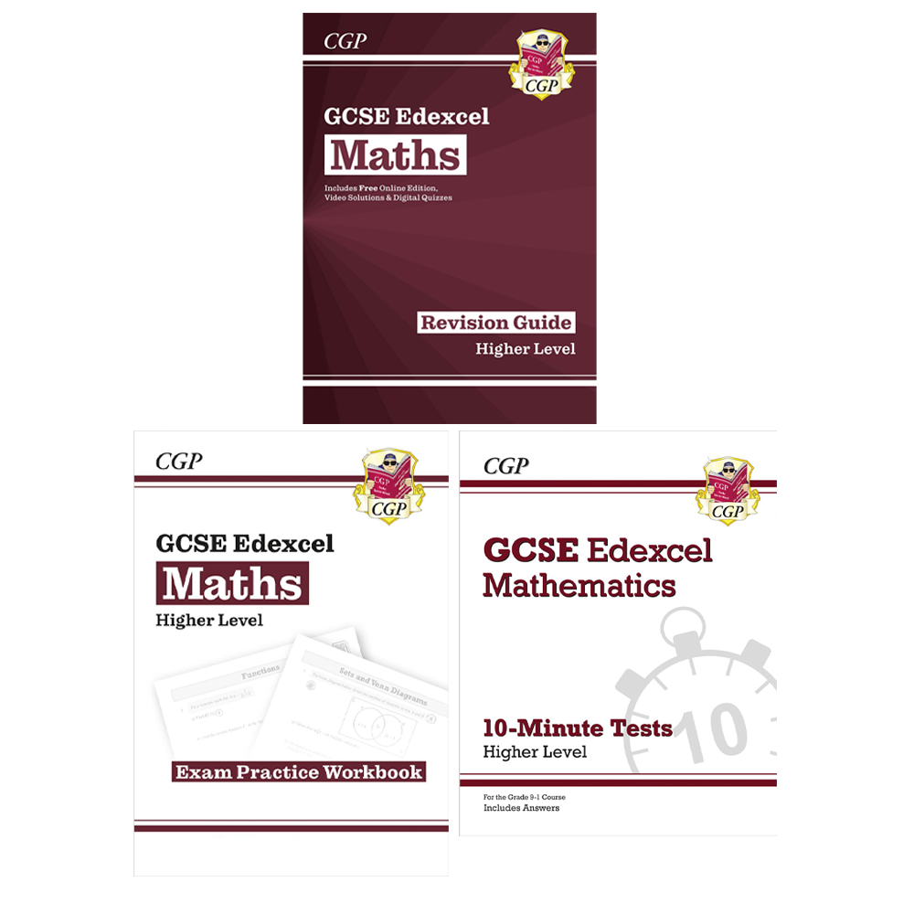 GCSE Maths Edexcel 3 Books Revision Bundle | Revision Guide, Exam Practice Workbook & 10-Minute Tests | Exam Preparation