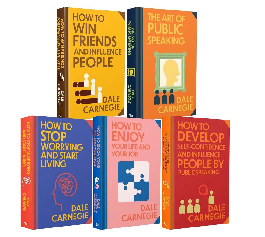 Dale Carnegie 5 Books Collection Set – Classics Sprayed Edge Deluxe Hardcover Edition | How to Win Friends and Influence People, How to Stop Worrying & More