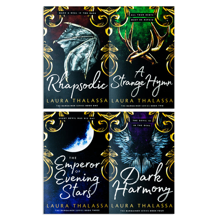 The Bargainer Series 4 Books Collection Set by Laura Thalassa: Rhapsodic, A Strange Hymn, The Emperor of Evening Stars & Dark Harmony