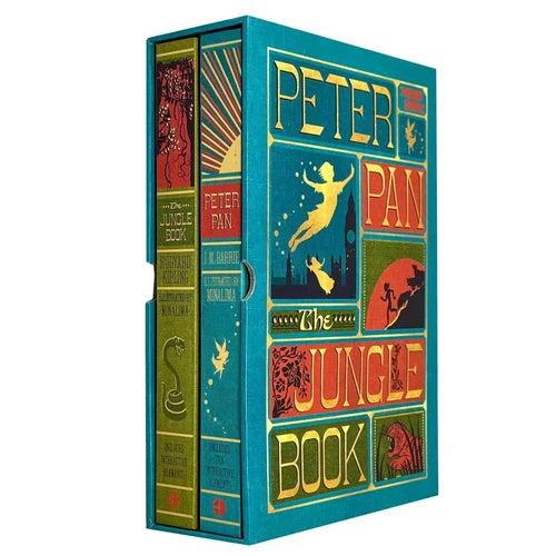 The Jungle Book, Peter Pan, The Wonderful Wizard and The Adventures of Pinocchio (Minalima Edition) 4 Books Collection Set